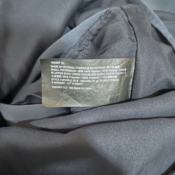 Theory Square Neck Sleeveless Cropped Jumpsuit Navy Blue Women's Size 4 - Picture 7 of 12